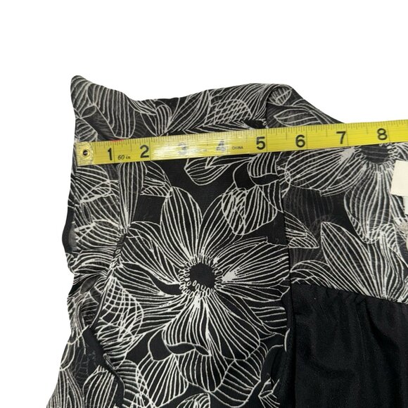 A New Day Black Riffled Faux Wrap Chiffon Floral Dress Sz  XXL NWT - Picture 10 of 12